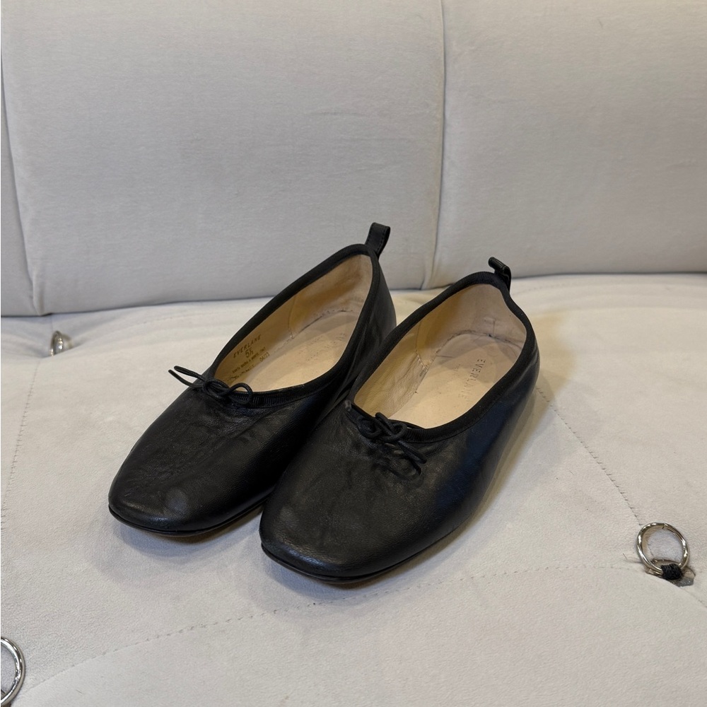 Everlane Black Leather Flats